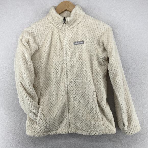 COLUMBIA Jacket Womens L 14 16 Bugaboo Fleece Interchange Full Zip Off White - Picture 2 of 12